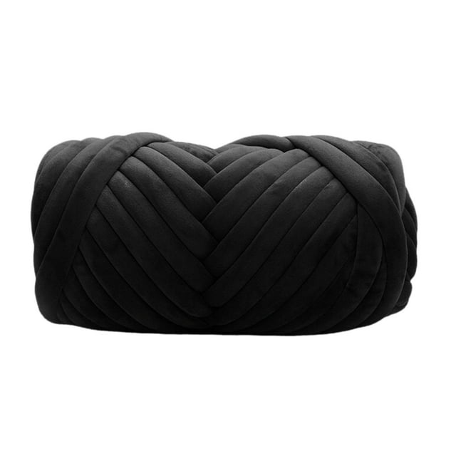 Hilo grueso para crochet, hilo gigante, ligero, duradero, diámetro de 1,97 pulgadas, hilo jumbo Negro