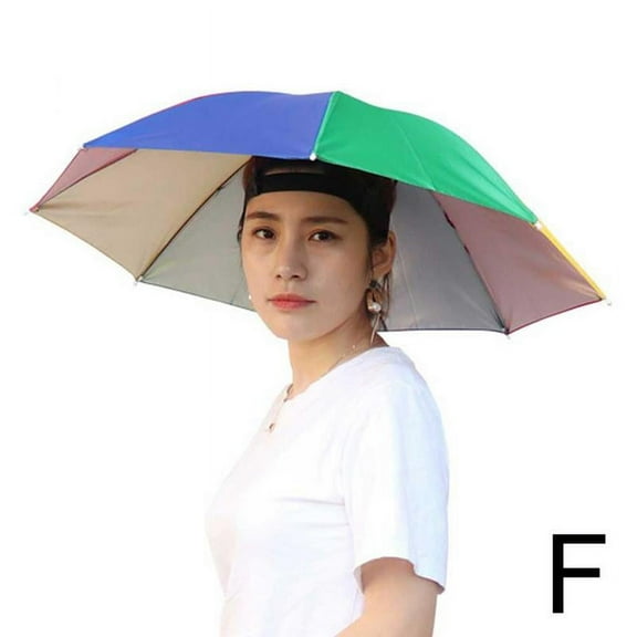 Suns Umbrella Hats Outdoor Rain Foldable Fishing Camping Cap Headwear T2C3