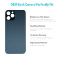 thumbnail image 3 of For iPhone 12 pro max 6.7-inch Compatible with all carriers Pre-installed Adhesive and Repair Kit Original Back Glass Replacement (Pacific Blue), 3 of 7
