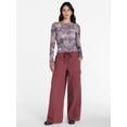 thumbnail image 2 of Madden NYC Women’s Asymmetrical Mesh Top with Long Sleeves, Sizes XXS-XXL, 2 of 5