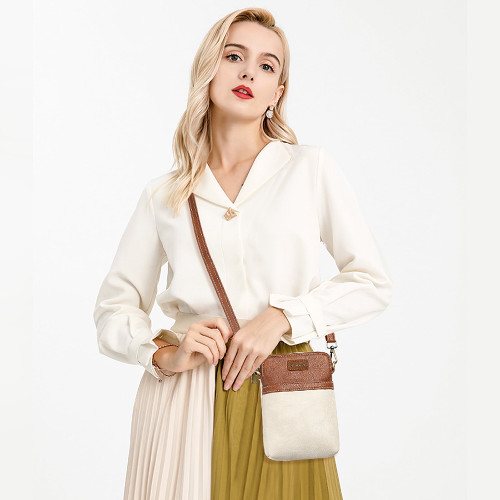 SENDEFN Vegan Leather Small Crossbody Bags for Women Designer Cell Phone Bag Purses Adjustable Strap