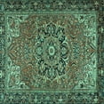 thumbnail image 1 of Ahgly Company Indoor Square Persian Turquoise Blue Traditional Area Rugs, 7' Square, 1 of 4