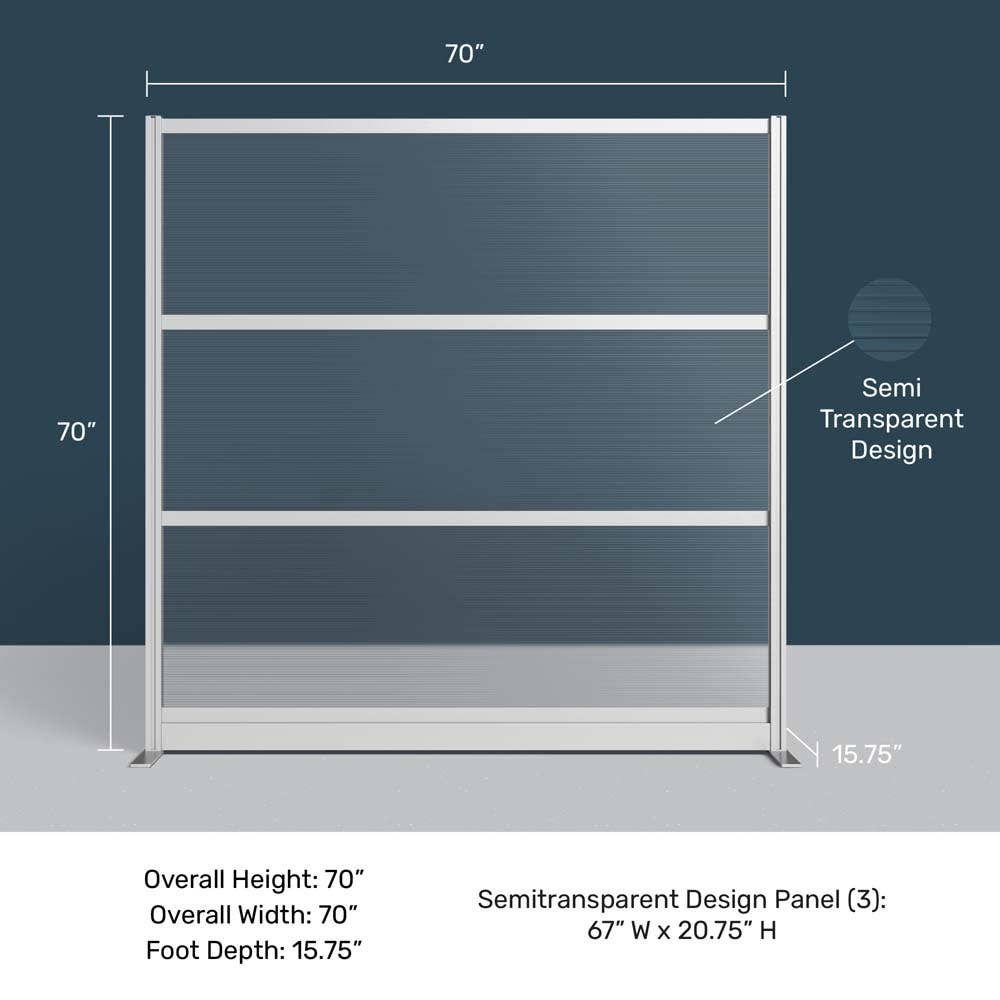 Luxor Translucence Modular Wall Room Divider System - 70" W x 70" H, Freestanding