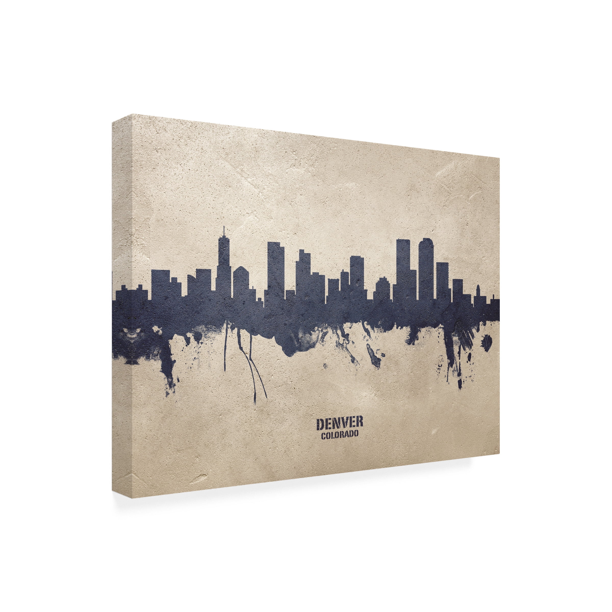 Michael Tompsett 'Denver Colorado Skyline Concrete' Canvas Art