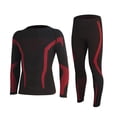 thumbnail image 4 of Wyzesi Workout Jumpsuits for Men Men Skiing Outdoor Warm Absorbing Breathable Elastic Tight Fitting Quick Drying Wear Base Two Piece Set Compression Pantsuit with Pockets Men Pantsuit Casual Red, 4 of 8