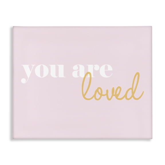 Stupell Industries Glam You Are Loved On Pink Background Canvas Art, 48 x 36, by House of Lulu