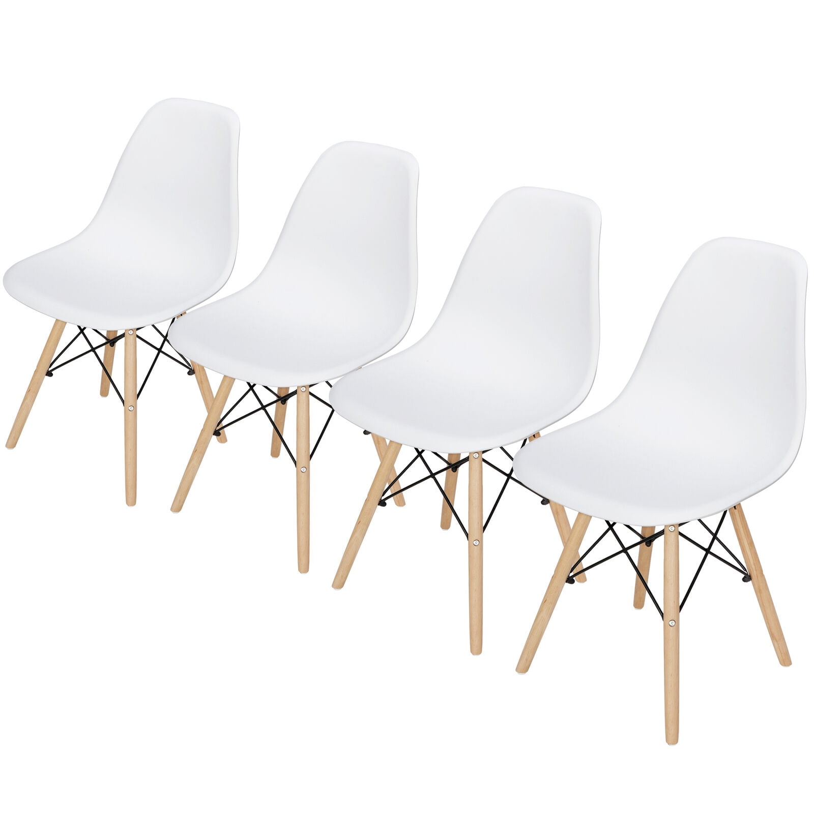 ZenStyle Plastic SImple Modern Dining Chair Set of 4, White