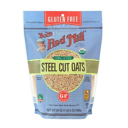 Bob's Red Mill Gluten Free Organic Steel Cut Oats (24 Ounce, Pack of 2)