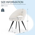 thumbnail image 4 of Modern Vanity Chair With Curved Back, Armless Office Desk Chair No Wheels, Comfy Accent Chair Makeup Chair With Black Legs For Bedroom,Living Room,Small Space (White), 4 of 7