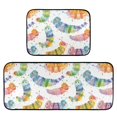 thumbnail image 2 of Dailycode 2 Pcs Kitchen Rug Set Non Slip Absorbent Soft Floor Mats for Kitchen Bathroom Cartoon Colorful Caterpillar 19.7"x27.6"+19.7"x47.2", 2 of 7