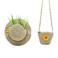 thumbnail image 5 of Farmhouse Boho Wall Planter Straw Hat Shoulder Bag Flower Pot Resin Bonsai Plant Pot for Indoor Outdoor Balcony Garden Decor Succulents Dried Flowers, 5 of 8