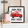 thumbnail image 6 of 2D Flat 1pc Vintage Farmhouse Hugs Kisses Valentines Wood Sign - Wood Frame Wall-Mounted 8x8 Inch Retro Plaque Suitable for Valentine's Day, Farmhouse Wall Decor, Rustic Living Room, Bedroom, Ca, 6 of 9