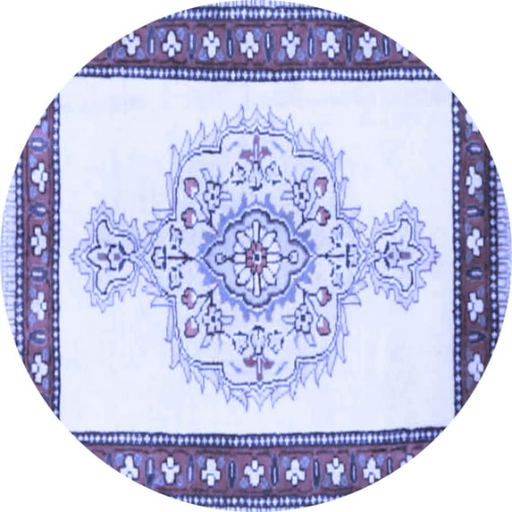 Ahgly Company Indoor Round Persian Blue Traditional Area Rugs, 4' Round