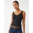 thumbnail image 4 of LMLYSoH Women Summer Tank Tops Lace Trim Stylish Slim Fit V Neck Sleeveless Vest, 4 of 9