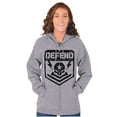 thumbnail image 3 of Defend Freedom Skull Crossbones 2A Unisex Plus Size Zip Hoodie Brisco Brands 2X, 3 of 6