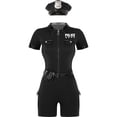 thumbnail image 3 of IWRICH Women's 5 Piece Role Sets Short Sleeve Jumpsuit Adult Cop Outfit for Halloween Navy XL, 3 of 6
