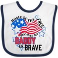 thumbnail image 3 of Inktastic Home of the Free Because My Daddy is Brave Boys or Girls Baby Bib, 3 of 4