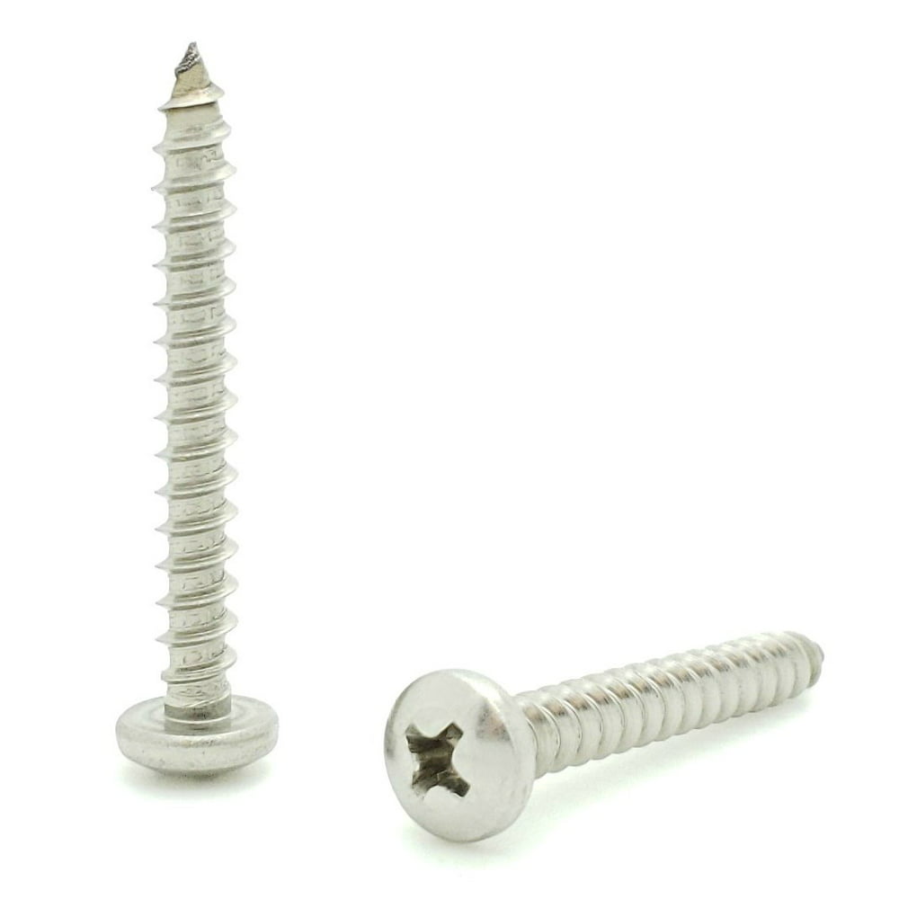 Fifty (50) #10 x 1-1/2" 304 Stainless Steel Phillips Pan Head Wood 1 1 2 Inch Stainless Steel Wood Screws