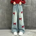 thumbnail image 2 of MEZZALL Girls Wide Leg Jeans With Elastic Wide Leg Outdoor Trousers 5-6 Years Relaxed Fit Baby Wear, 2 of 7