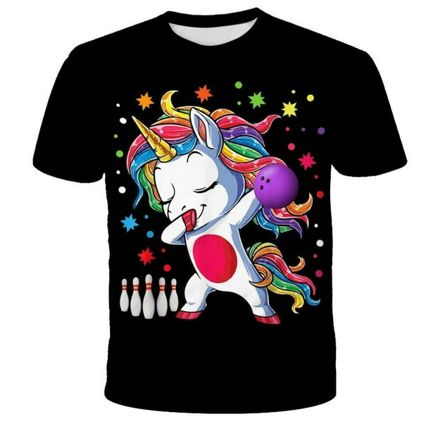 Camiseta de unicornio de verano para ninas camisetas de manga corta con estampado 3D de 3 a 14 anos camisetas para ninos camisetas bonitas con dibujos animados para ninos ropa 12T Gao