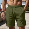 thumbnail image 5 of Yaoyar Mens Cotton Linen Shorts Casual Drawstring 7inch Inseam Shorts Summer Beach Wear, 5 of 5