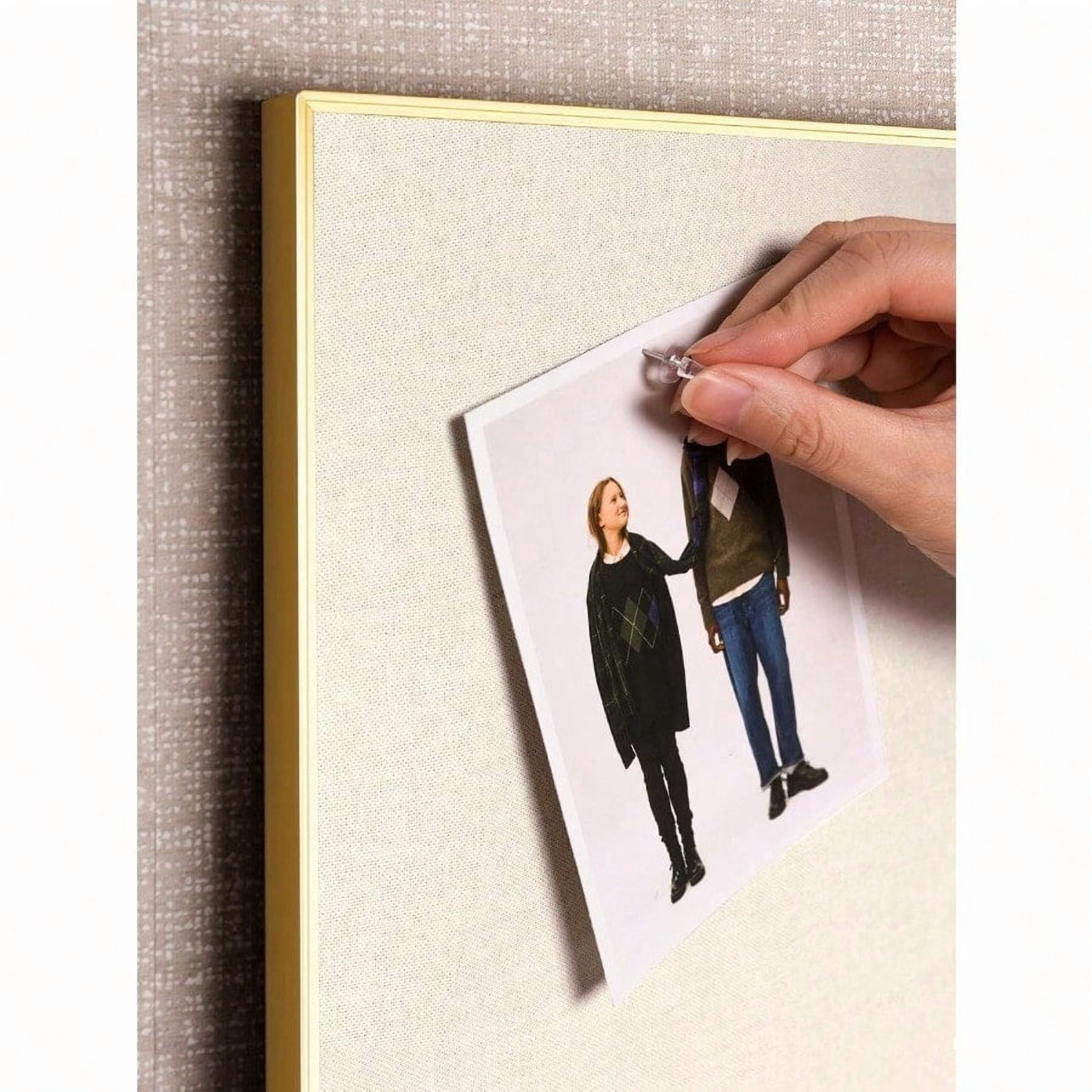 Bulletin Board 30 X 20 Inches Oatmeal White Pin Board Golden Aluminum Framed Fabric Cork Board With 10 Push Pins