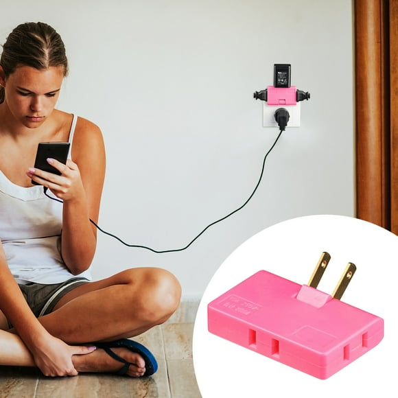 Fiudx Enchufe Multicabezal, Diseño Ajustable a 180 Grados, Cobre Puro de Alta Conductividad, Base Triangular Compacta y Plana, Versátil para Uso Doméstico y de Oficina, Tamaño 6,6 X 4,3 X 1,4 Cm.