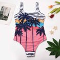 thumbnail image 2 of Trajes de baño siameses sin espalda con estampado floral para mujer Conjunto de ropa de playa con estampado de bikini Fridja  nalpqowj54064, 2 of 8