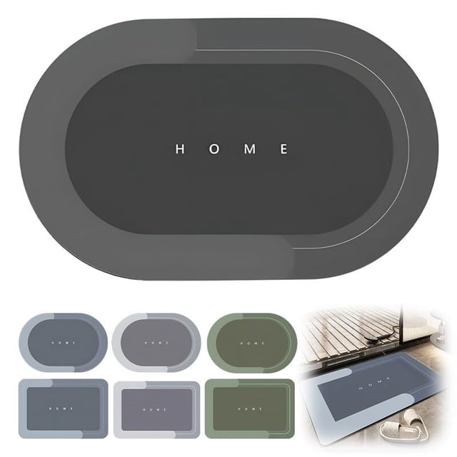 Alfombra de baño moderna, alfombra mágica moderna, alfombra antideslizante superabsorbente, alfombra de baño absorbente, antideslizante y de secado rápido, alfombra mágica moderna (rectángulos, gris