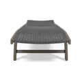 thumbnail image 5 of GDF Studio Leah Outdoor Wicker and Wood Armless Adjustable Chaise Lounge with Pull Out Tray, Set of 2, Gray, 5 of 7