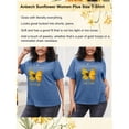 thumbnail image 6 of Anbech Butterfly Sunflower Plus Size T-Shirts for Women Graphic Let It Be Sunflower Print Oversize Short Sleeves T-Shirt with Round Neck, 6 of 9