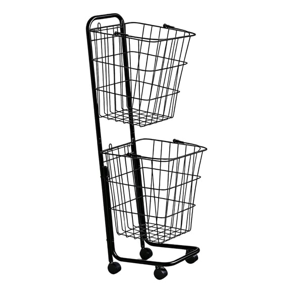 Flynix Rolling Laundry Hamper Large Opens Storage Bin for Living Room Bathroom Dorm Black