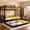 Twin over Twin with Trundle(Black), variant on Uiowio Triple Bunk Bed Twin over Twin with Trundle,Triple Twin Bunk Bed with Ladder & Guardrail,Metal Convertible Triple Bunk Bed Frame for Teen & Adult,Bedroom,Dorm,Black(Mattress not included)