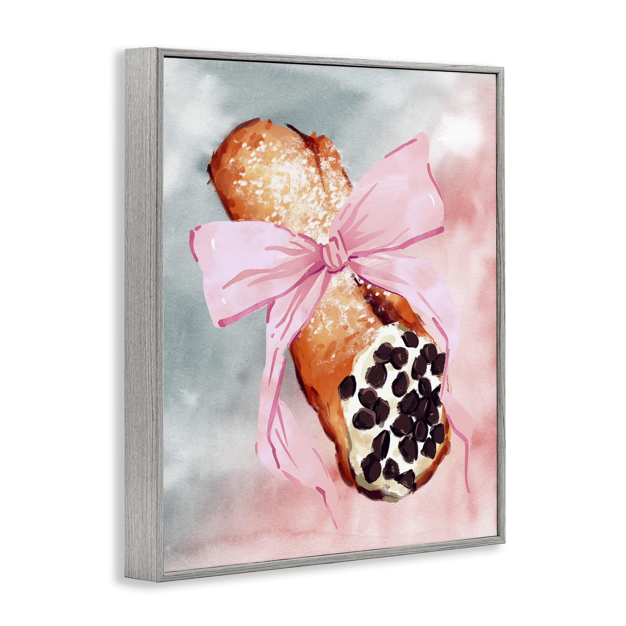 Stupell Industries Glam Cannoli Pastry Food & Beverage Painting Gray Framed Art Print Wall Art, 24 x 30