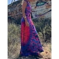 thumbnail image 4 of Caoirhny Women Long Dress, Sleeveless Backless Tie-up Tie-dye Print Vacation Dress Summer Dress, 4 of 9