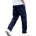 thumbnail image 4 of Men's Cargo Work Pants Durable Ripstop Twill Woven Cargo Pants Contrast Stitch Multi Pocket Loose Straight Leg Work Trousers Casual Outdoor Tactical Pants For Walking Skateboarding, 4 of 4