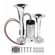 Jahy2Tech Super Loud 600DB Dual Trumpets Car Electric Horn Truck Boat Train Speaker