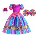 thumbnail image 1 of 2023 disfraz de caramelo arcoíris para niña, vestidos de princesa con estampado de piruleta con varita, ropa de cumpleaños ix zhangyuxiang unisex, 1 of 2