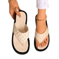 thumbnail image 2 of YOUYEDIAN Womens Sandals Summer Beach Shoes 2026 Wide Non Slip Slip on Slippers Comfortable Open Toe Orthopedic Sandals (Beige), 2 of 6