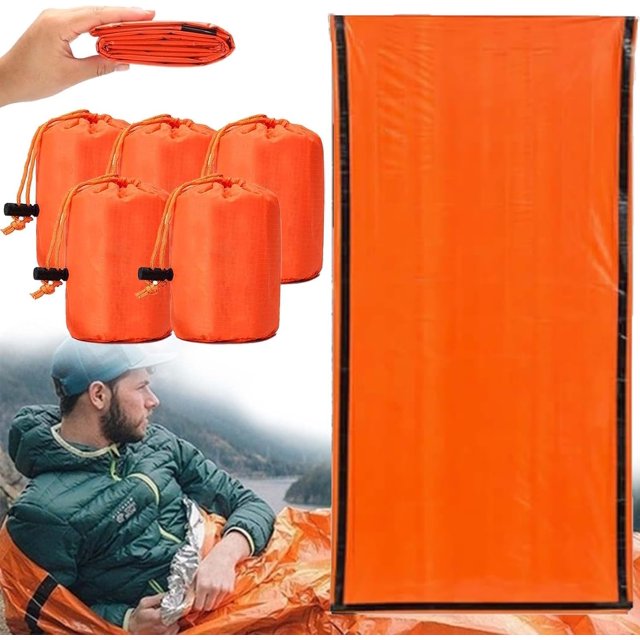 Sac de Couchage d'Urgence, 84x36 Pouces Sac de Survie Imperméable pour Camping