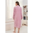 Heartnice Women Plush Zipper Robe, Long Fleece House Coat Nightgown