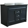 thumbnail image 2 of Bellaterra Home 400700-49D-DG-BGR 48 in. Double Rectangle Sink Vanity with Galaxy Granite Top, Dark Gray & Black, 2 of 22