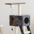 thumbnail image 4 of IRIS USA Three Tier Plush Cat Tree, Gray/Beige, 4 of 5