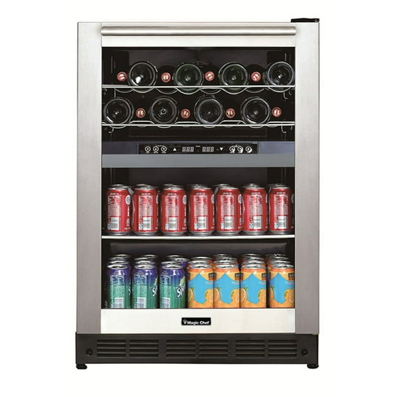 Magic Chef Dual-Zone Built-In Wine and Beverage Center
