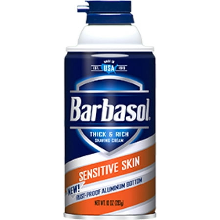 Barbasol Thick & Rich Shaving Cream, Sensitive Skin 10 oz (Pack of