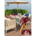 thumbnail image 4 of Outdoor Tablecloth with Umbrella Hole and Zipper, Christmas Cats Rectangle Table Cloth 60x120 Inch Waterproof Tablecloth, Xmas Tree Poinsettia Botanical Red Buffalo Plaid Picnic Table Cover for Patio, 4 of 7