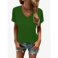 thumbnail image 3 of Women's T Shirts V Neck Casual Short Sleeve Summer Basic Tops Tees, 3 of 5