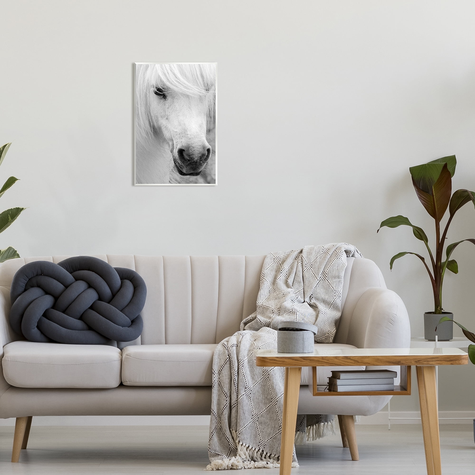 Stupell Industries White Horse Close Up Animals & Insects Photography Unframed Art Print Wall Art, 13 x 19