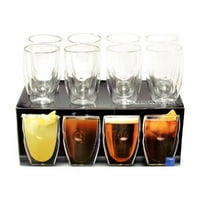 Ozeri Moderna Artisan Series Double Wall 12 oz Insulated Beverage Glasses (Set of 8) by OZERI