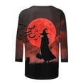 thumbnail image 5 of VKOYWKM Womens Halloween Tshirts 3/4 Sleeve Witch Graphic T Shirts Loose Fit Crew Neck T-Shirts Halloween Costumes, 5 of 5